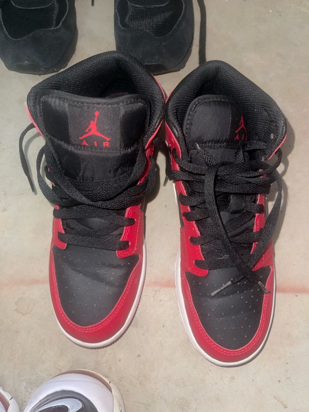 Nike Kids Black and Red High-Top Sneakers